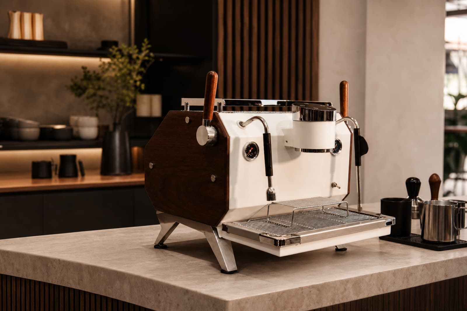 Brewmaster commercial espresso machine in a working café