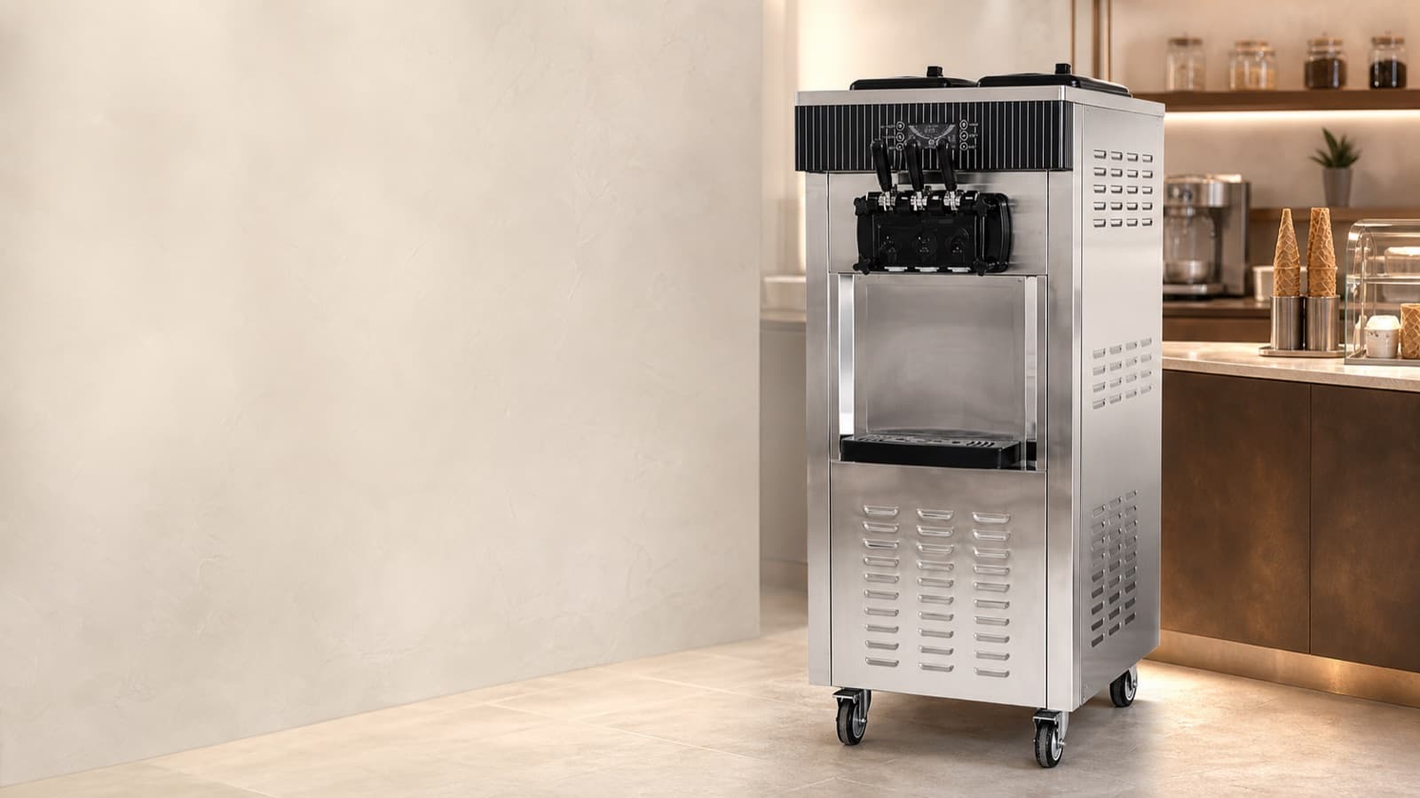 Freestanding Brewmaster soft-serve machine